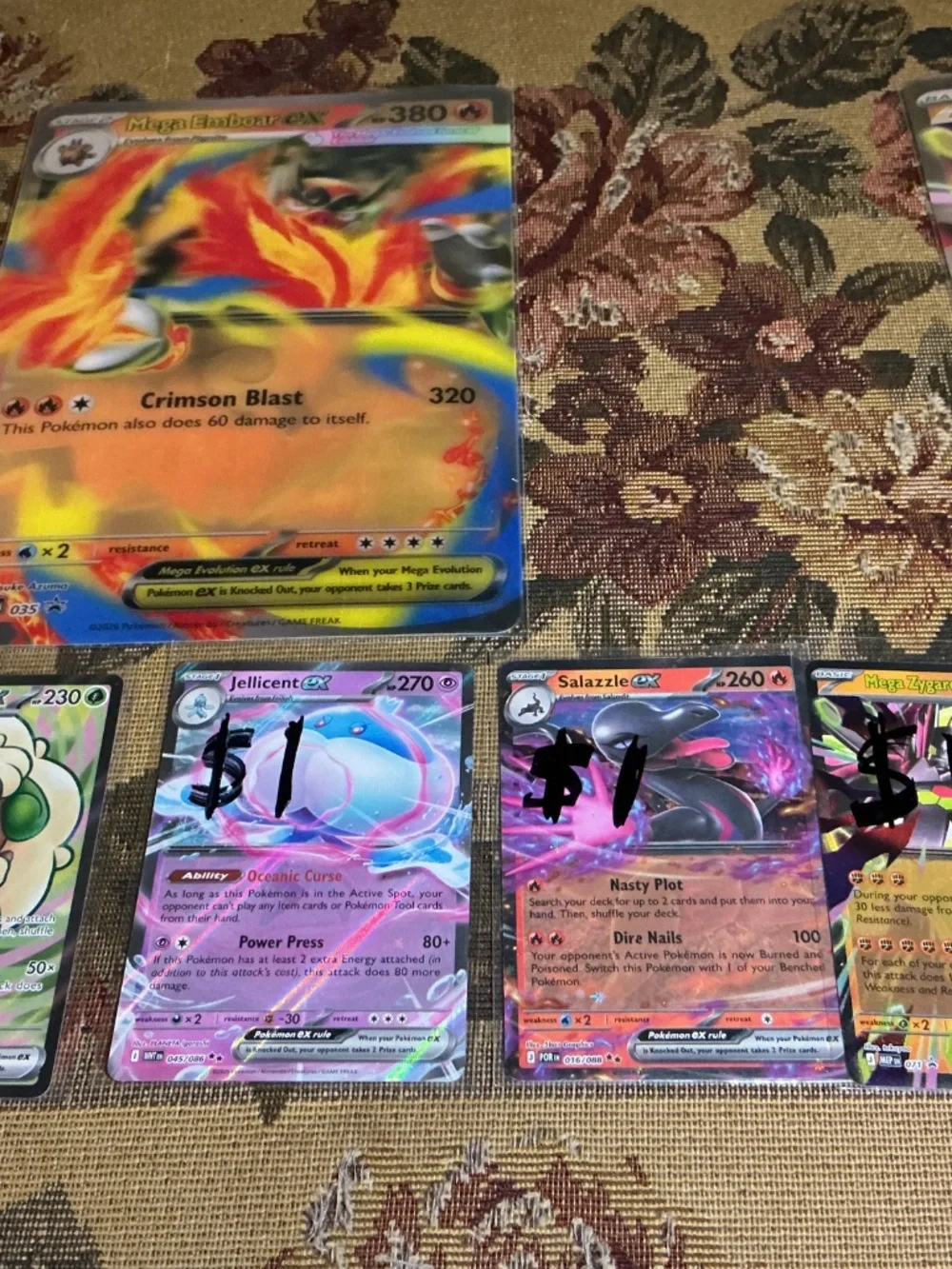 8 Pokemon Cards Jumbo and Regular size cards All ex Cards